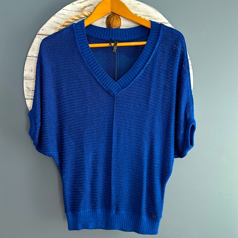 Y2K Dolmen sleeve Guess V-neck Sweater